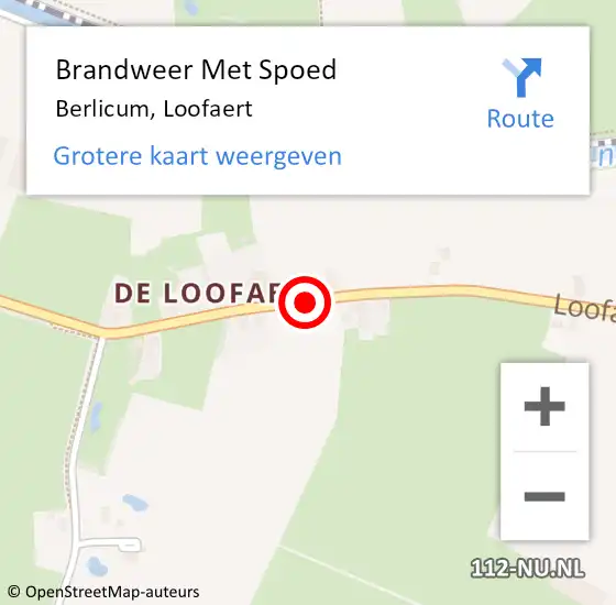 Locatie op kaart van de 112 melding: Brandweer Met Spoed Naar Berlicum, Loofaert op 15 februari 2021 17:17