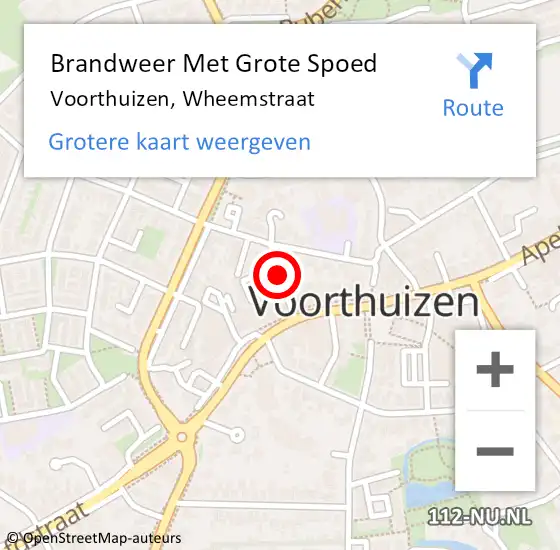 Locatie op kaart van de 112 melding: Brandweer Met Grote Spoed Naar Voorthuizen, Wheemstraat op 15 februari 2021 18:20