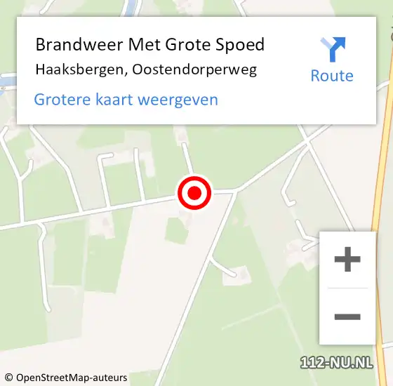 Locatie op kaart van de 112 melding: Brandweer Met Grote Spoed Naar Haaksbergen, Oostendorperweg op 15 februari 2021 20:42