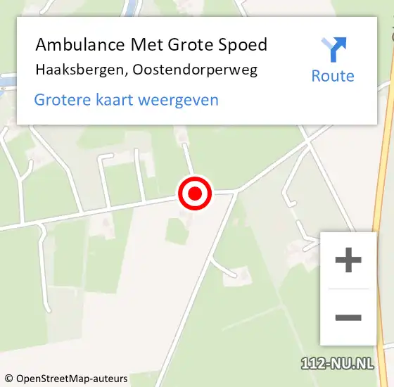 Locatie op kaart van de 112 melding: Ambulance Met Grote Spoed Naar Haaksbergen, Oostendorperweg op 15 februari 2021 20:52