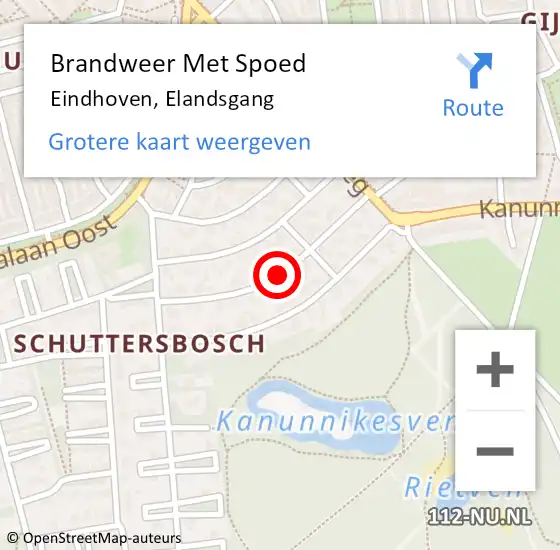 Locatie op kaart van de 112 melding: Brandweer Met Spoed Naar Eindhoven, Elandsgang op 16 februari 2021 00:22