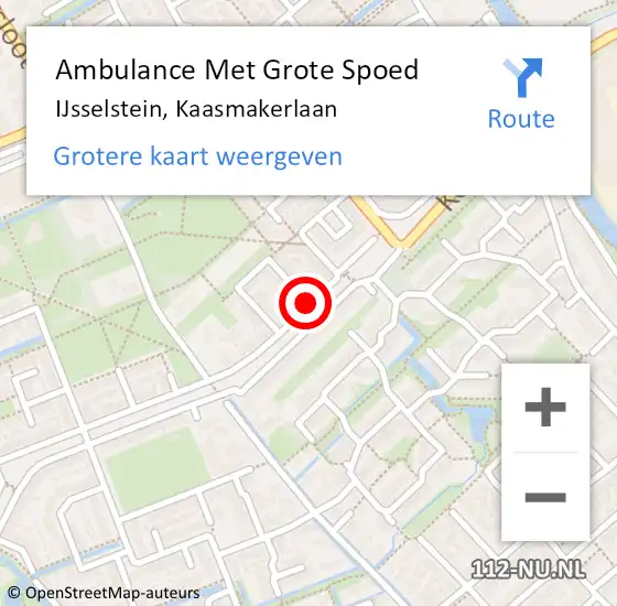 Locatie op kaart van de 112 melding: Ambulance Met Grote Spoed Naar IJsselstein, Kaasmakerlaan op 16 februari 2021 01:29