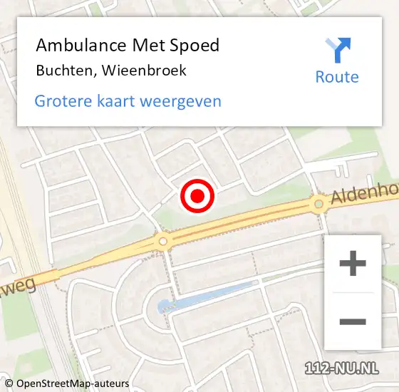 Locatie op kaart van de 112 melding: Ambulance Met Spoed Naar Buchten, Wieenbroek op 2 juni 2014 11:54