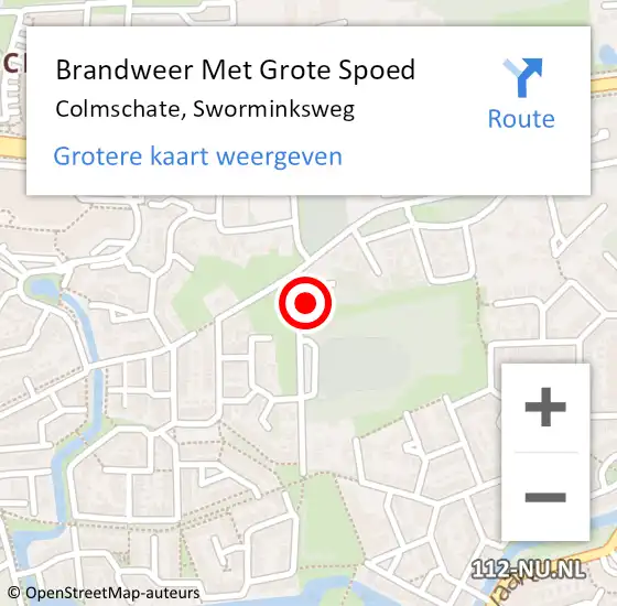 Locatie op kaart van de 112 melding: Brandweer Met Grote Spoed Naar Colmschate, Sworminksweg op 16 februari 2021 09:33