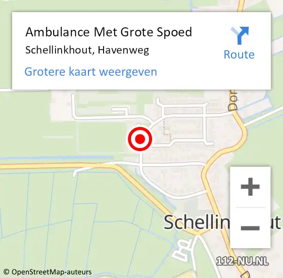 Locatie op kaart van de 112 melding: Ambulance Met Grote Spoed Naar Schellinkhout, Havenweg op 16 februari 2021 13:24