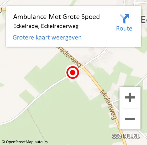Locatie op kaart van de 112 melding: Ambulance Met Grote Spoed Naar Eckelrade, Eckelraderweg op 2 juni 2014 12:23