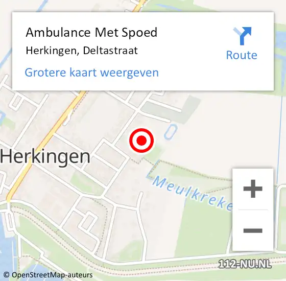 Locatie op kaart van de 112 melding: Ambulance Met Spoed Naar Herkingen, Deltastraat op 2 juni 2014 12:28