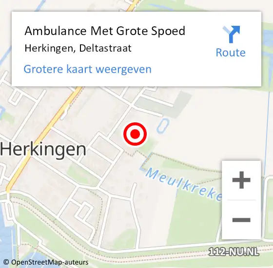 Locatie op kaart van de 112 melding: Ambulance Met Grote Spoed Naar Herkingen, Deltastraat op 2 juni 2014 12:32