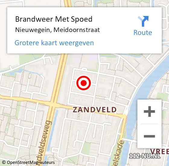 Locatie op kaart van de 112 melding: Brandweer Met Spoed Naar Nieuwegein, Meidoornstraat op 16 februari 2021 20:50