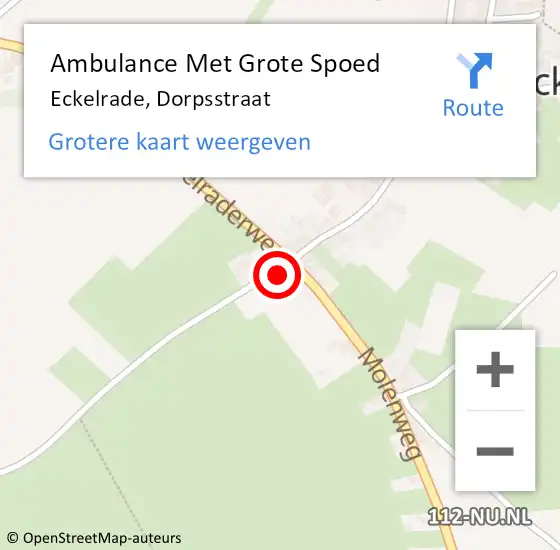 Locatie op kaart van de 112 melding: Ambulance Met Grote Spoed Naar Eckelrade, Dorpsstraat op 2 juni 2014 13:12