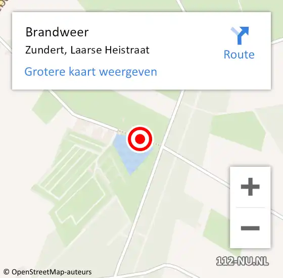 Locatie op kaart van de 112 melding: Brandweer Zundert, Laarse Heistraat op 17 februari 2021 08:09