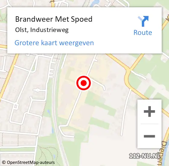 Locatie op kaart van de 112 melding: Brandweer Met Spoed Naar Olst, Industrieweg op 17 februari 2021 12:26