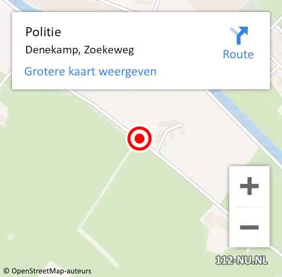 Locatie op kaart van de 112 melding: Politie Denekamp, Zoekeweg op 17 februari 2021 15:52