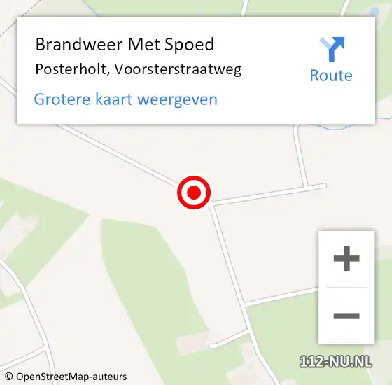 Locatie op kaart van de 112 melding: Brandweer Met Spoed Naar Posterholt, Voorsterstraatweg op 17 februari 2021 17:28