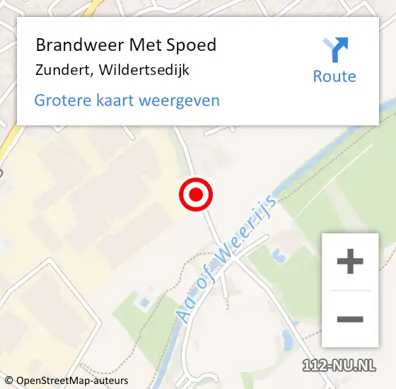 Locatie op kaart van de 112 melding: Brandweer Met Spoed Naar Zundert, Wildertsedijk op 17 februari 2021 18:57