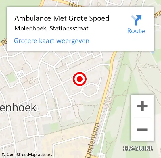 Locatie op kaart van de 112 melding: Ambulance Met Grote Spoed Naar Molenhoek, Stationsstraat op 2 juni 2014 14:29