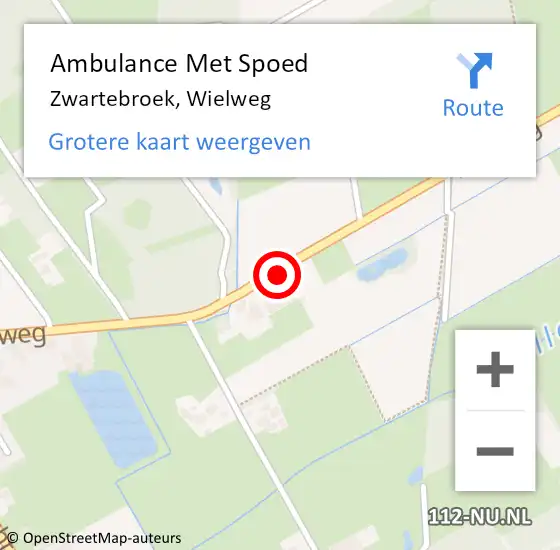 Locatie op kaart van de 112 melding: Ambulance Met Spoed Naar Zwartebroek, Wielweg op 18 februari 2021 08:21