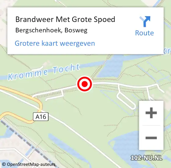 Locatie op kaart van de 112 melding: Brandweer Met Grote Spoed Naar Bergschenhoek, Bosweg op 18 februari 2021 11:01