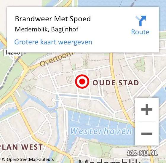 Locatie op kaart van de 112 melding: Brandweer Met Spoed Naar Medemblik, Bagijnhof op 18 februari 2021 11:39