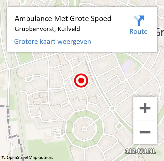 Locatie op kaart van de 112 melding: Ambulance Met Grote Spoed Naar Grubbenvorst, Kuilveld op 2 juni 2014 15:20