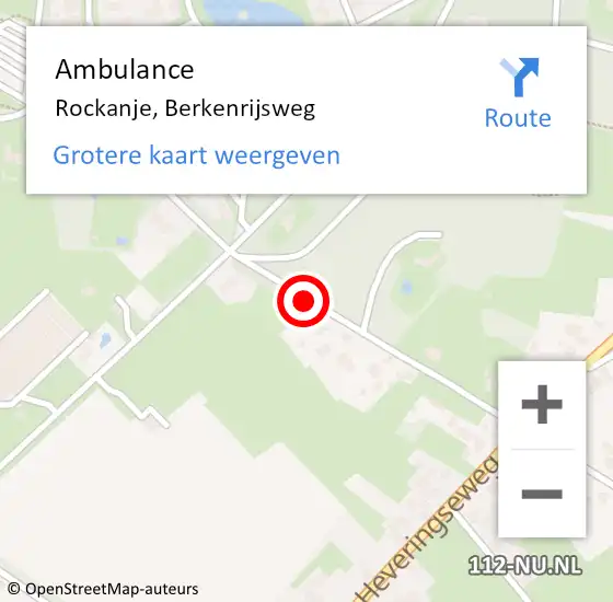 Locatie op kaart van de 112 melding: Ambulance Rockanje, Berkenrijsweg op 18 februari 2021 15:35