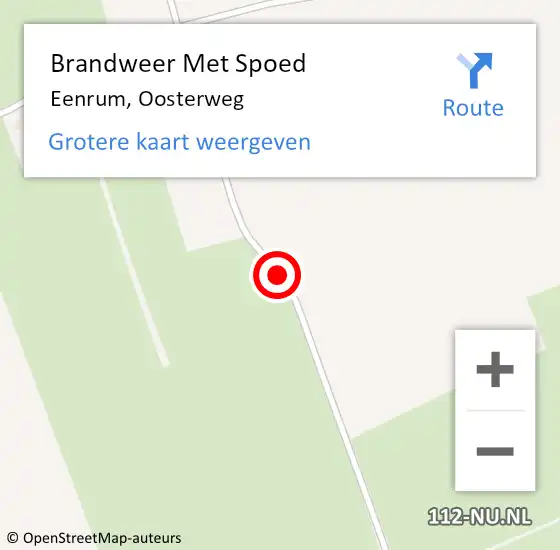 Locatie op kaart van de 112 melding: Brandweer Met Spoed Naar Eenrum, Oosterweg op 3 oktober 2013 19:56