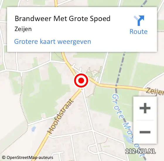 Locatie op kaart van de 112 melding: Brandweer Met Grote Spoed Naar Zeijen op 19 februari 2021 07:59