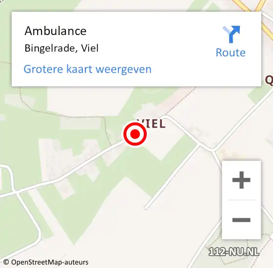 Locatie op kaart van de 112 melding: Ambulance Bingelrade, Viel op 2 juni 2014 16:48