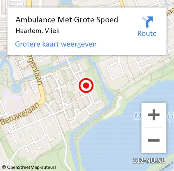 Locatie op kaart van de 112 melding: Ambulance Met Grote Spoed Naar Haarlem, Vliek op 19 februari 2021 12:04