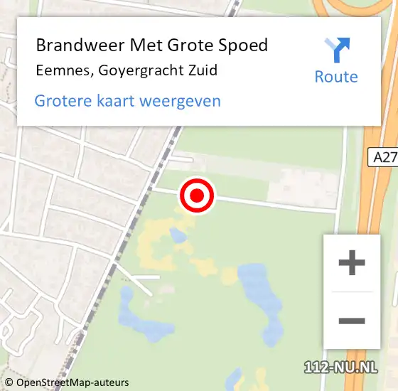 Locatie op kaart van de 112 melding: Brandweer Met Grote Spoed Naar Eemnes, Goyergracht Zuid op 19 februari 2021 12:42