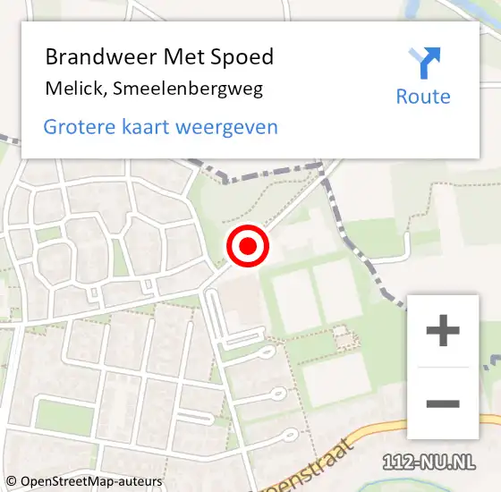 Locatie op kaart van de 112 melding: Brandweer Met Spoed Naar Melick, Smeelenbergweg op 19 februari 2021 13:33