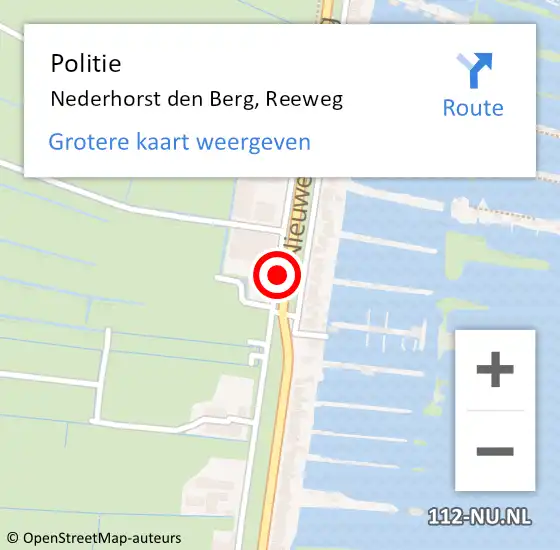 Locatie op kaart van de 112 melding: Politie Nederhorst den Berg, Reeweg op 19 februari 2021 14:17