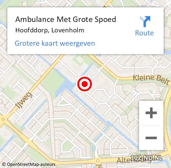 Locatie op kaart van de 112 melding: Ambulance Met Grote Spoed Naar Hoofddorp, Lovenholm op 19 februari 2021 14:50