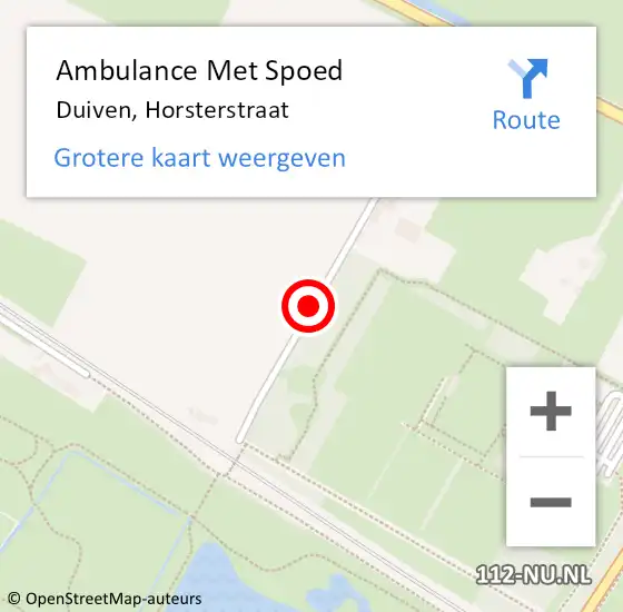 Locatie op kaart van de 112 melding: Ambulance Met Spoed Naar Duiven, Horsterstraat op 19 februari 2021 14:50