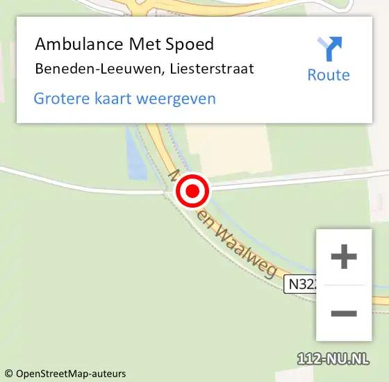 Locatie op kaart van de 112 melding: Ambulance Met Spoed Naar Beneden-Leeuwen, Liesterstraat op 19 februari 2021 15:21