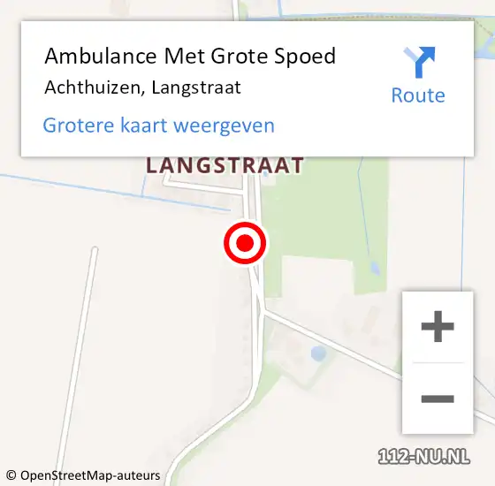 Locatie op kaart van de 112 melding: Ambulance Met Grote Spoed Naar Achthuizen, Langstraat op 19 februari 2021 16:07