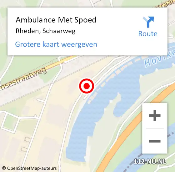 Locatie op kaart van de 112 melding: Ambulance Met Spoed Naar Rheden, Schaarweg op 19 februari 2021 19:17