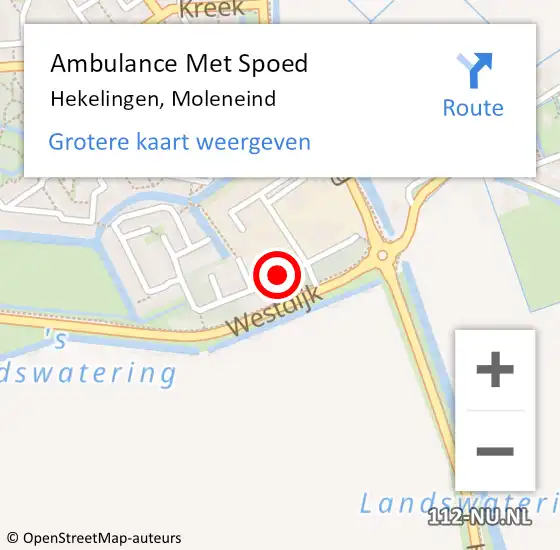 Locatie op kaart van de 112 melding: Ambulance Met Spoed Naar Hekelingen, Moleneind op 19 februari 2021 19:23