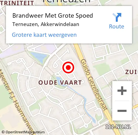 Locatie op kaart van de 112 melding: Brandweer Met Grote Spoed Naar Terneuzen, Akkerwindelaan op 19 februari 2021 19:29