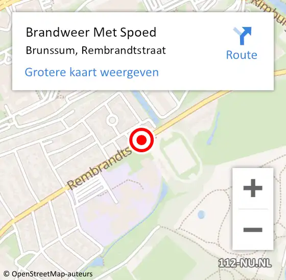 Locatie op kaart van de 112 melding: Brandweer Met Spoed Naar Brunssum, Rembrandtstraat op 19 februari 2021 22:26