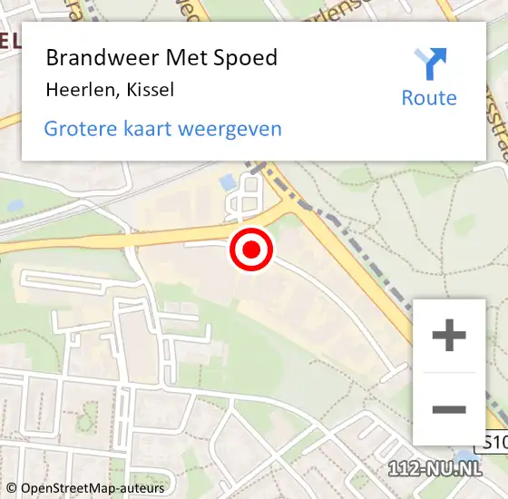 Locatie op kaart van de 112 melding: Brandweer Met Spoed Naar Heerlen, Kissel op 19 februari 2021 23:05