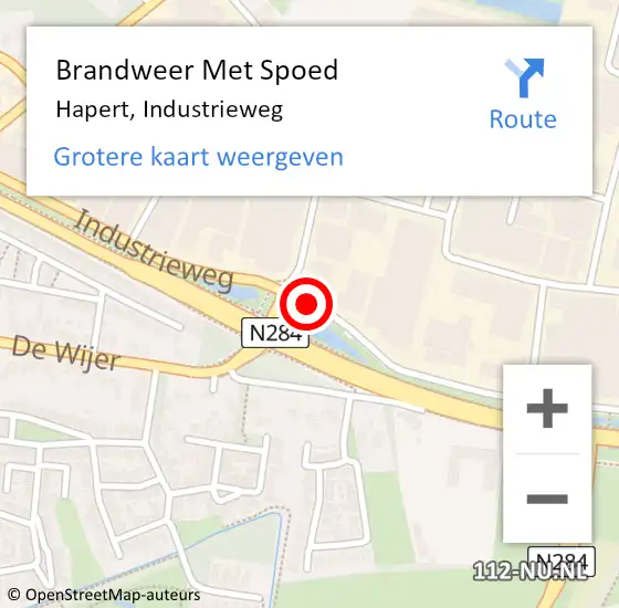 Locatie op kaart van de 112 melding: Brandweer Met Spoed Naar Hapert, Industrieweg op 20 februari 2021 00:07