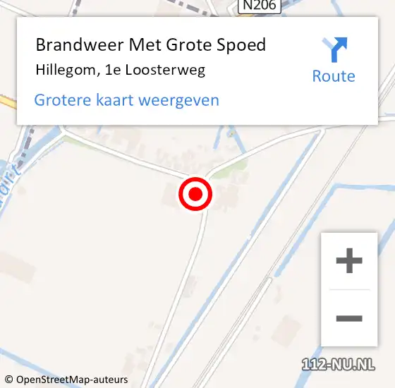 Locatie op kaart van de 112 melding: Brandweer Met Grote Spoed Naar Hillegom, 1e Loosterweg op 3 oktober 2013 20:06