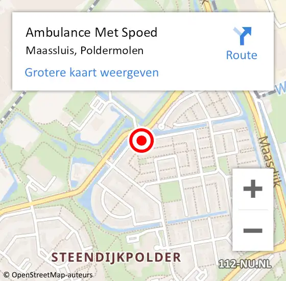 Locatie op kaart van de 112 melding: Ambulance Met Spoed Naar Maassluis, Poldermolen op 20 februari 2021 08:26