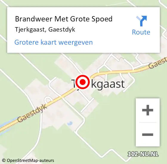 Locatie op kaart van de 112 melding: Brandweer Met Grote Spoed Naar Tjerkgaast, Gaestdyk op 20 februari 2021 11:31