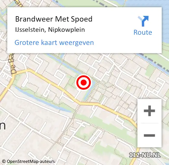 Locatie op kaart van de 112 melding: Brandweer Met Spoed Naar IJsselstein, Nipkowplein op 20 februari 2021 12:31