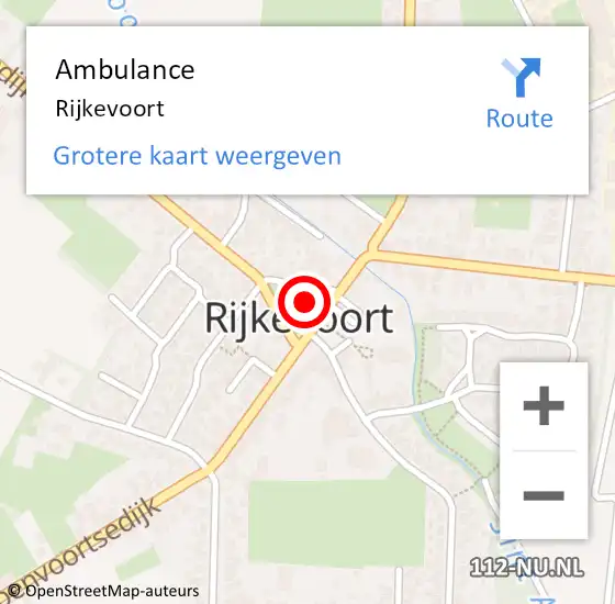 Locatie op kaart van de 112 melding: Ambulance Rijkevoort op 20 februari 2021 13:18