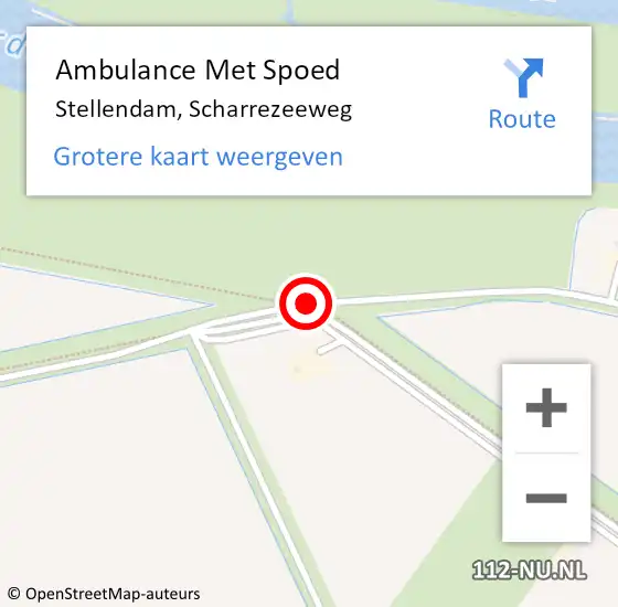 Locatie op kaart van de 112 melding: Ambulance Met Spoed Naar Stellendam, Scharrezeeweg op 20 februari 2021 14:28