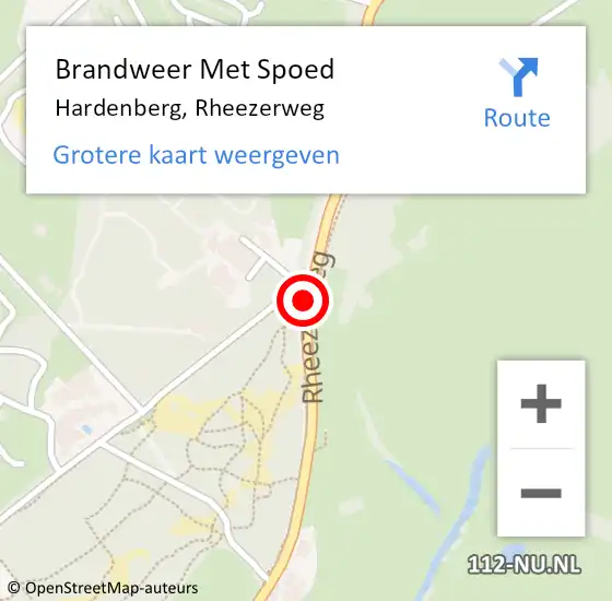 Locatie op kaart van de 112 melding: Brandweer Met Spoed Naar Hardenberg, Rheezerweg op 20 februari 2021 15:46