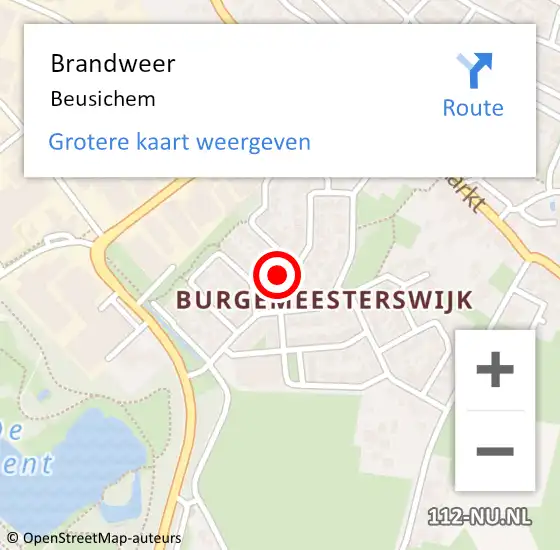 Locatie op kaart van de 112 melding: Brandweer Beusichem op 20 februari 2021 16:08